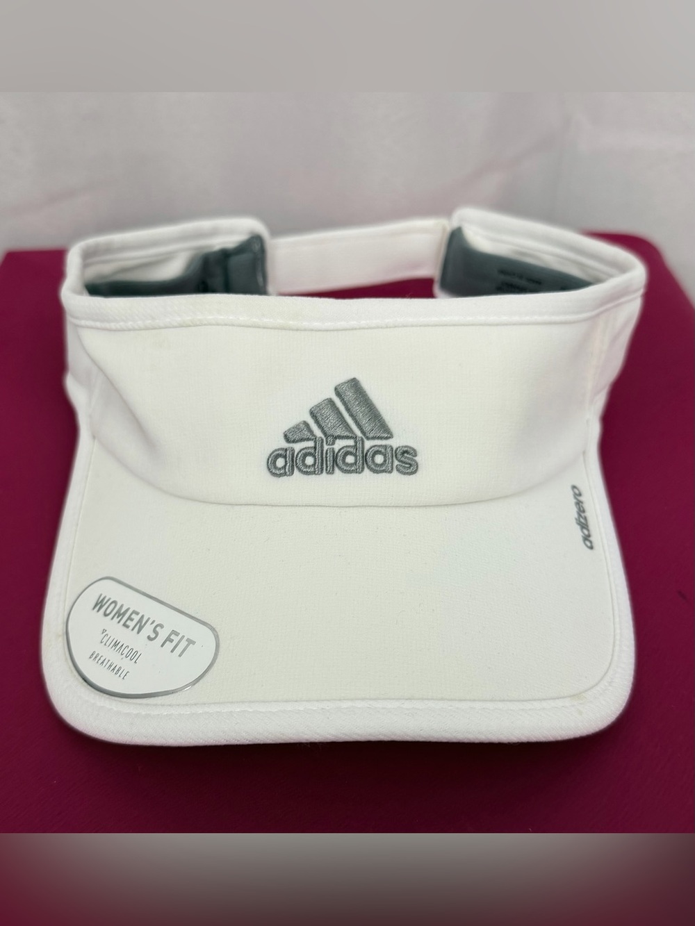adidas White w/Gray Accents Climacool/adizero Breathable Tennis Visor OSFM NWT